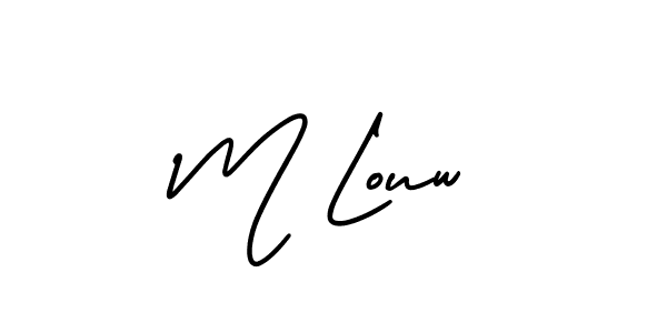 Also You can easily find your signature by using the search form. We will create M Louw name handwritten signature images for you free of cost using AmerikaSignatureDemo-Regular sign style. M Louw signature style 3 images and pictures png