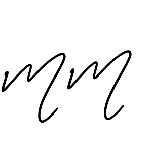 Design your own signature with our free online signature maker. With this signature software, you can create a handwritten (AmerikaSignatureDemo-Regular) signature for name M M. M M signature style 3 images and pictures png