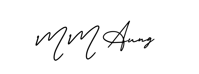 Also we have M M Aung name is the best signature style. Create professional handwritten signature collection using AmerikaSignatureDemo-Regular autograph style. M M Aung signature style 3 images and pictures png