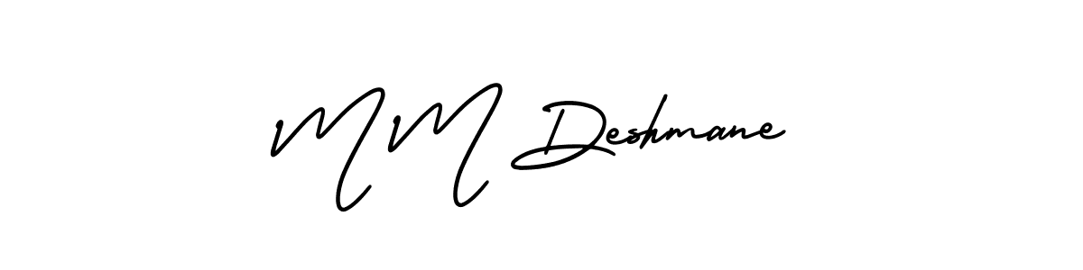 Similarly AmerikaSignatureDemo-Regular is the best handwritten signature design. Signature creator online .You can use it as an online autograph creator for name M M Deshmane. M M Deshmane signature style 3 images and pictures png