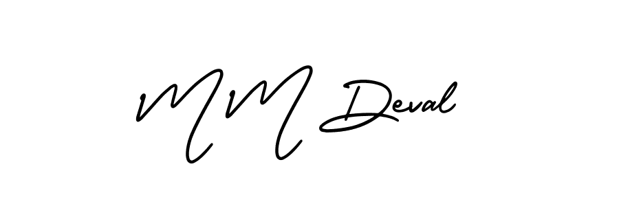 How to Draw M M Deval signature style? AmerikaSignatureDemo-Regular is a latest design signature styles for name M M Deval. M M Deval signature style 3 images and pictures png