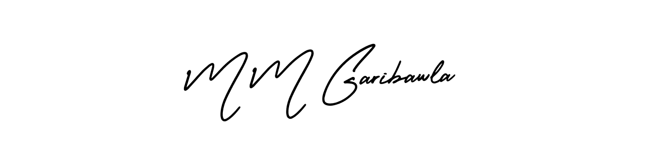 This is the best signature style for the M M Garibawla name. Also you like these signature font (AmerikaSignatureDemo-Regular). Mix name signature. M M Garibawla signature style 3 images and pictures png