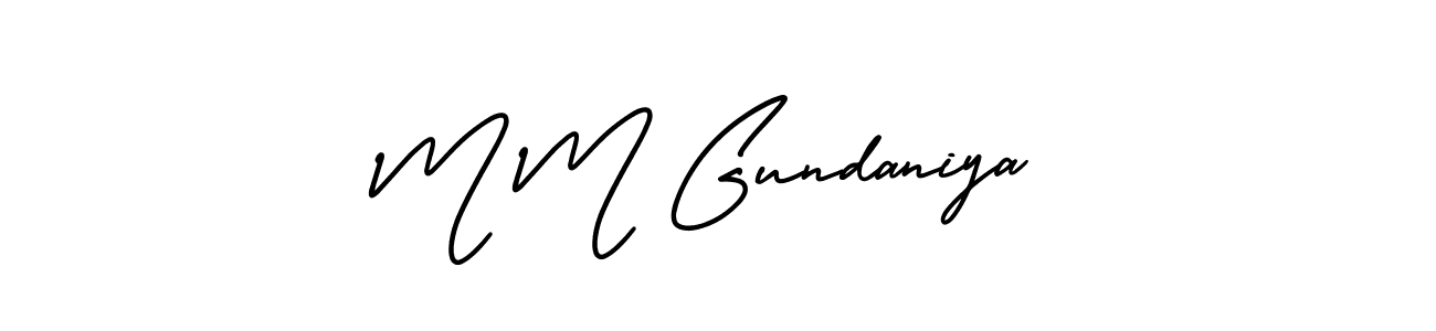 How to Draw M M Gundaniya signature style? AmerikaSignatureDemo-Regular is a latest design signature styles for name M M Gundaniya. M M Gundaniya signature style 3 images and pictures png