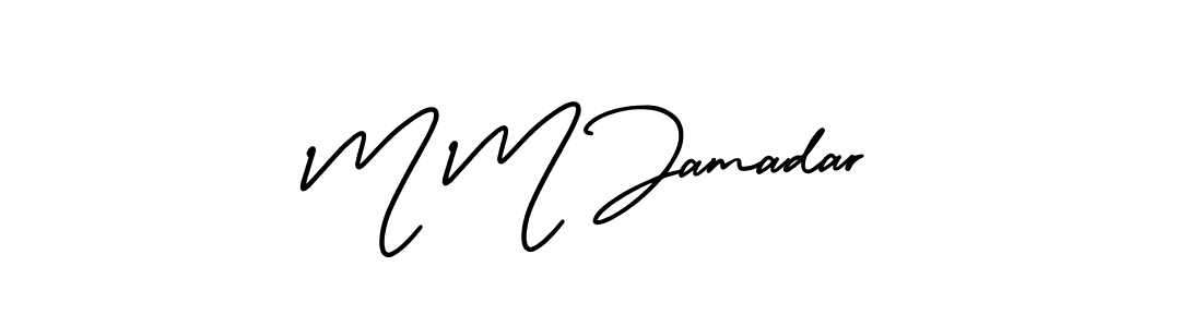 Similarly AmerikaSignatureDemo-Regular is the best handwritten signature design. Signature creator online .You can use it as an online autograph creator for name M M Jamadar. M M Jamadar signature style 3 images and pictures png