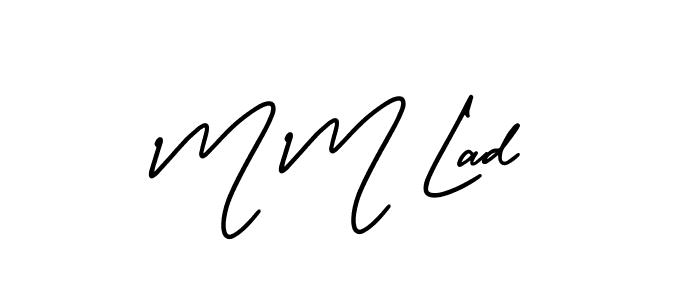 Use a signature maker to create a handwritten signature online. With this signature software, you can design (AmerikaSignatureDemo-Regular) your own signature for name M M Lad. M M Lad signature style 3 images and pictures png
