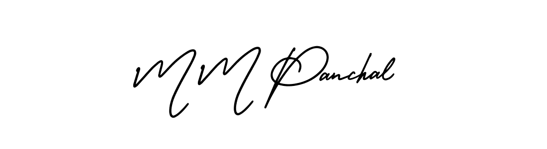 Design your own signature with our free online signature maker. With this signature software, you can create a handwritten (AmerikaSignatureDemo-Regular) signature for name M M Panchal. M M Panchal signature style 3 images and pictures png