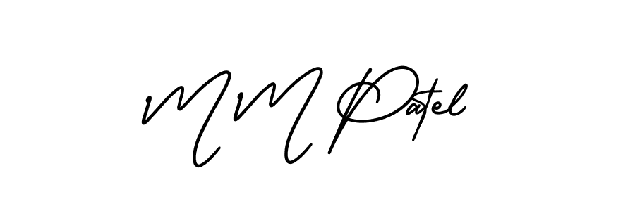 Create a beautiful signature design for name M M Patel. With this signature (AmerikaSignatureDemo-Regular) fonts, you can make a handwritten signature for free. M M Patel signature style 3 images and pictures png