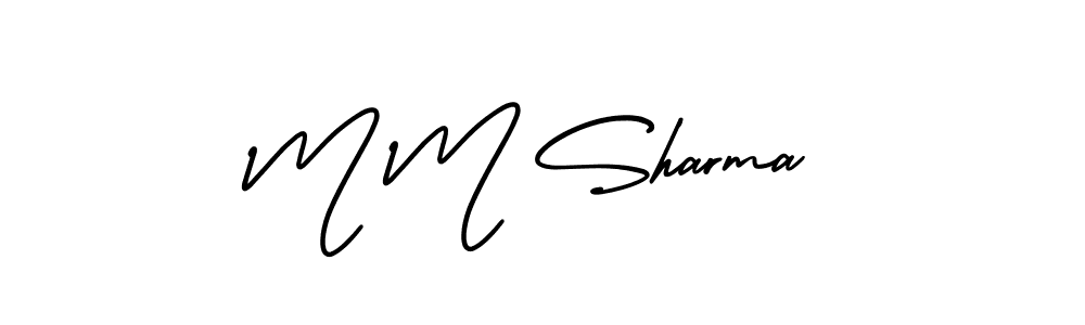 The best way (AmerikaSignatureDemo-Regular) to make a short signature is to pick only two or three words in your name. The name M M Sharma include a total of six letters. For converting this name. M M Sharma signature style 3 images and pictures png