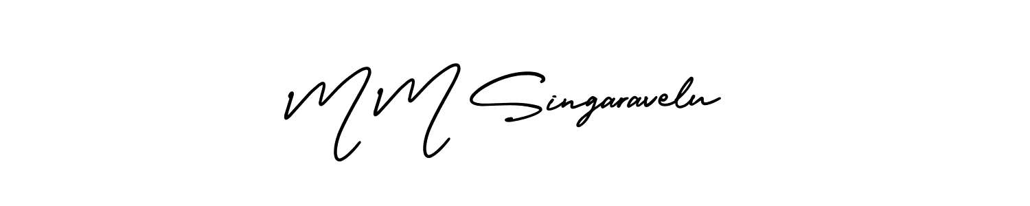 Make a short M M Singaravelu signature style. Manage your documents anywhere anytime using AmerikaSignatureDemo-Regular. Create and add eSignatures, submit forms, share and send files easily. M M Singaravelu signature style 3 images and pictures png