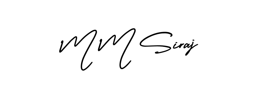 This is the best signature style for the M M Siraj name. Also you like these signature font (AmerikaSignatureDemo-Regular). Mix name signature. M M Siraj signature style 3 images and pictures png