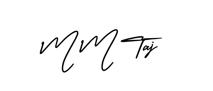 How to Draw M M Taj signature style? AmerikaSignatureDemo-Regular is a latest design signature styles for name M M Taj. M M Taj signature style 3 images and pictures png