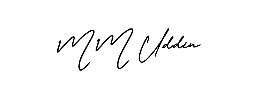 M M Uddin stylish signature style. Best Handwritten Sign (AmerikaSignatureDemo-Regular) for my name. Handwritten Signature Collection Ideas for my name M M Uddin. M M Uddin signature style 3 images and pictures png