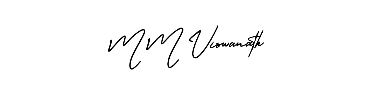 How to make M M Viswanath name signature. Use AmerikaSignatureDemo-Regular style for creating short signs online. This is the latest handwritten sign. M M Viswanath signature style 3 images and pictures png
