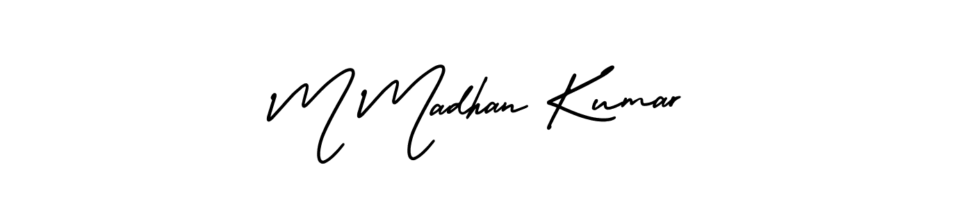 Make a short M Madhan Kumar signature style. Manage your documents anywhere anytime using AmerikaSignatureDemo-Regular. Create and add eSignatures, submit forms, share and send files easily. M Madhan Kumar signature style 3 images and pictures png