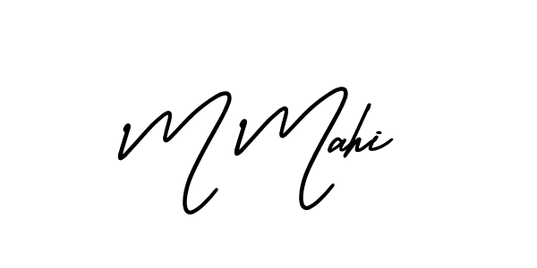 Design your own signature with our free online signature maker. With this signature software, you can create a handwritten (AmerikaSignatureDemo-Regular) signature for name M Mahi. M Mahi signature style 3 images and pictures png