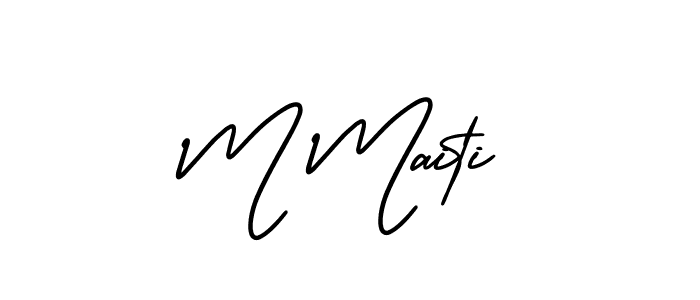 if you are searching for the best signature style for your name M Maiti. so please give up your signature search. here we have designed multiple signature styles  using AmerikaSignatureDemo-Regular. M Maiti signature style 3 images and pictures png