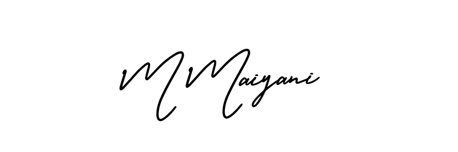 Also You can easily find your signature by using the search form. We will create M Maiyani name handwritten signature images for you free of cost using AmerikaSignatureDemo-Regular sign style. M Maiyani signature style 3 images and pictures png