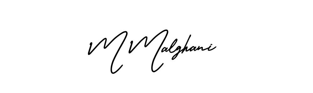 Make a beautiful signature design for name M Malghani. With this signature (AmerikaSignatureDemo-Regular) style, you can create a handwritten signature for free. M Malghani signature style 3 images and pictures png