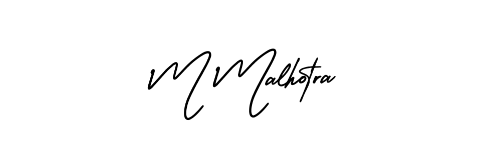 AmerikaSignatureDemo-Regular is a professional signature style that is perfect for those who want to add a touch of class to their signature. It is also a great choice for those who want to make their signature more unique. Get M Malhotra name to fancy signature for free. M Malhotra signature style 3 images and pictures png