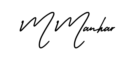 The AmerikaSignatureDemo-Regular signature style provides a bold statement for name M Manhar. Designed for business owners, executives, and leaders. M Manhar signature style 3 images and pictures png