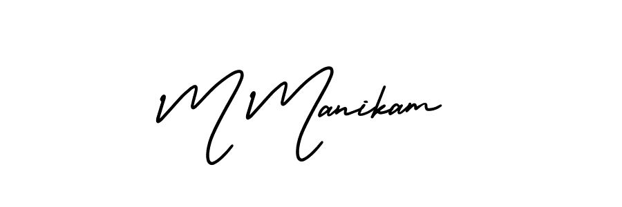 Create a beautiful signature design for name M Manikam. With this signature (AmerikaSignatureDemo-Regular) fonts, you can make a handwritten signature for free. M Manikam signature style 3 images and pictures png