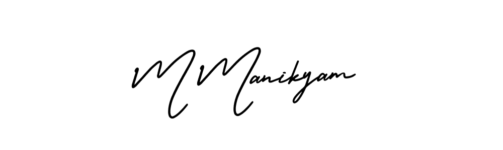 if you are searching for the best signature style for your name M Manikyam. so please give up your signature search. here we have designed multiple signature styles  using AmerikaSignatureDemo-Regular. M Manikyam signature style 3 images and pictures png