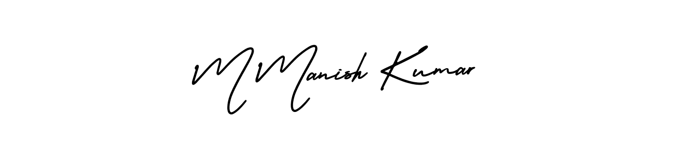 Make a beautiful signature design for name M Manish Kumar. With this signature (AmerikaSignatureDemo-Regular) style, you can create a handwritten signature for free. M Manish Kumar signature style 3 images and pictures png