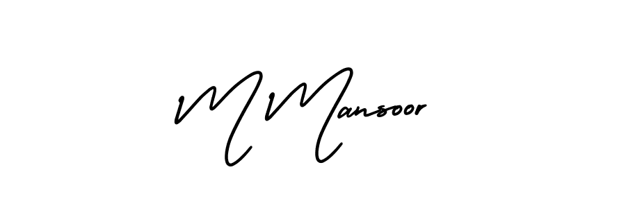 Create a beautiful signature design for name M Mansoor. With this signature (AmerikaSignatureDemo-Regular) fonts, you can make a handwritten signature for free. M Mansoor signature style 3 images and pictures png