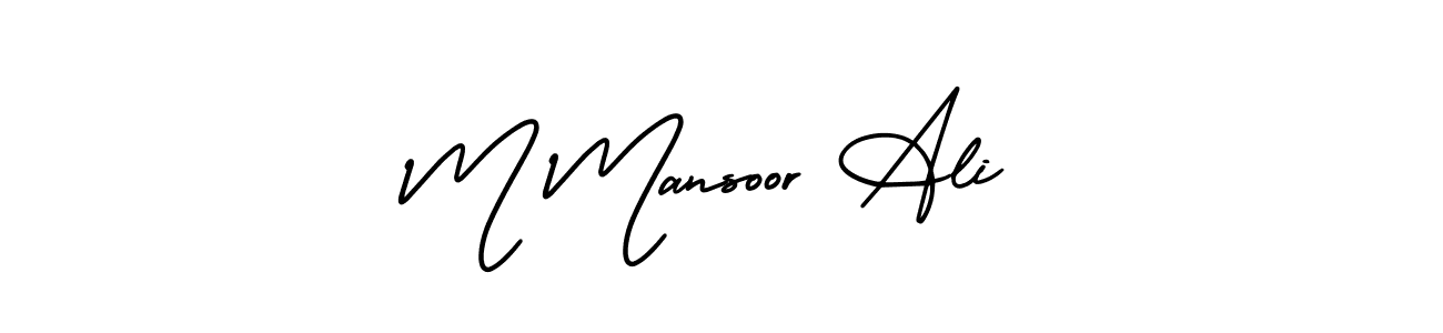 It looks lik you need a new signature style for name M Mansoor Ali. Design unique handwritten (AmerikaSignatureDemo-Regular) signature with our free signature maker in just a few clicks. M Mansoor Ali signature style 3 images and pictures png
