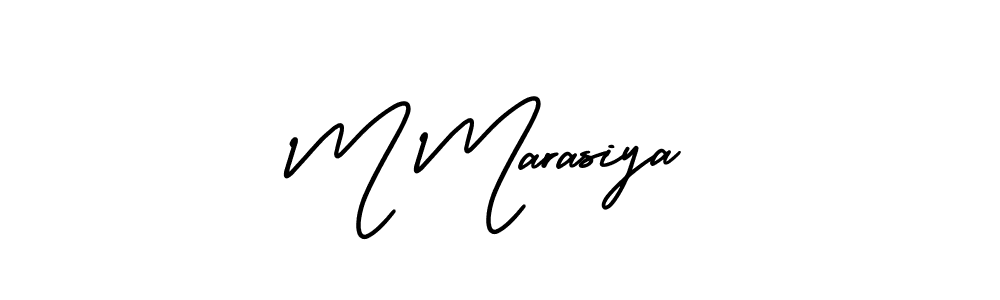 Use a signature maker to create a handwritten signature online. With this signature software, you can design (AmerikaSignatureDemo-Regular) your own signature for name M Marasiya. M Marasiya signature style 3 images and pictures png