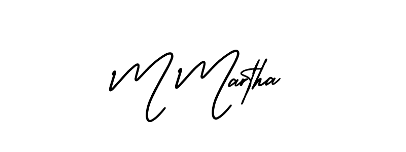 How to make M Martha name signature. Use AmerikaSignatureDemo-Regular style for creating short signs online. This is the latest handwritten sign. M Martha signature style 3 images and pictures png