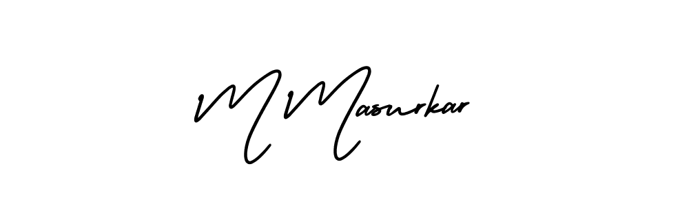 Design your own signature with our free online signature maker. With this signature software, you can create a handwritten (AmerikaSignatureDemo-Regular) signature for name M Masurkar. M Masurkar signature style 3 images and pictures png