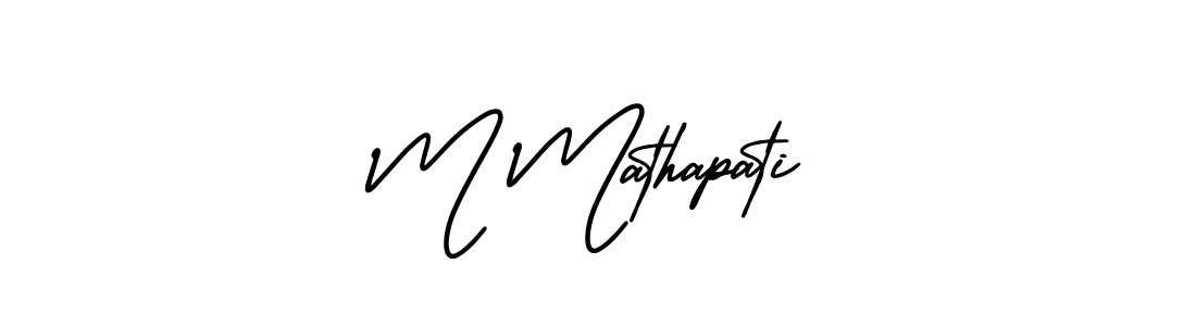 Make a beautiful signature design for name M Mathapati. With this signature (AmerikaSignatureDemo-Regular) style, you can create a handwritten signature for free. M Mathapati signature style 3 images and pictures png