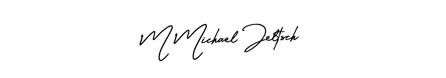 M Michael Jeltsch stylish signature style. Best Handwritten Sign (AmerikaSignatureDemo-Regular) for my name. Handwritten Signature Collection Ideas for my name M Michael Jeltsch. M Michael Jeltsch signature style 3 images and pictures png