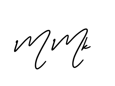 How to make M Mk name signature. Use AmerikaSignatureDemo-Regular style for creating short signs online. This is the latest handwritten sign. M Mk signature style 3 images and pictures png