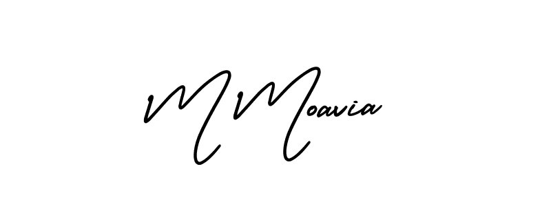 Design your own signature with our free online signature maker. With this signature software, you can create a handwritten (AmerikaSignatureDemo-Regular) signature for name M Moavia. M Moavia signature style 3 images and pictures png