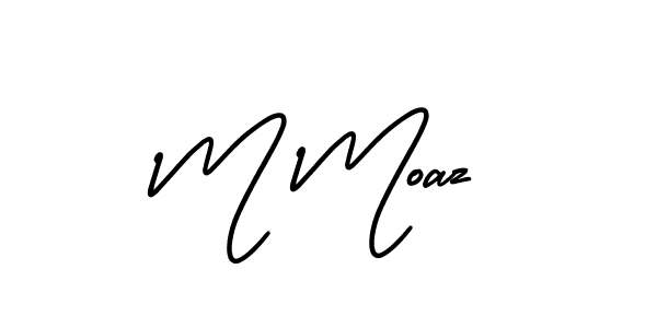 Design your own signature with our free online signature maker. With this signature software, you can create a handwritten (AmerikaSignatureDemo-Regular) signature for name M Moaz. M Moaz signature style 3 images and pictures png