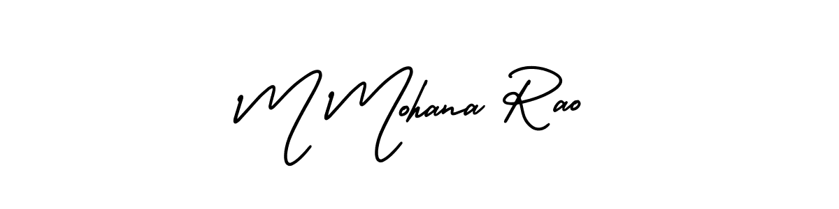 The best way (AmerikaSignatureDemo-Regular) to make a short signature is to pick only two or three words in your name. The name M Mohana Rao include a total of six letters. For converting this name. M Mohana Rao signature style 3 images and pictures png