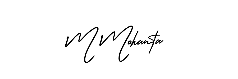 Create a beautiful signature design for name M Mohanta. With this signature (AmerikaSignatureDemo-Regular) fonts, you can make a handwritten signature for free. M Mohanta signature style 3 images and pictures png