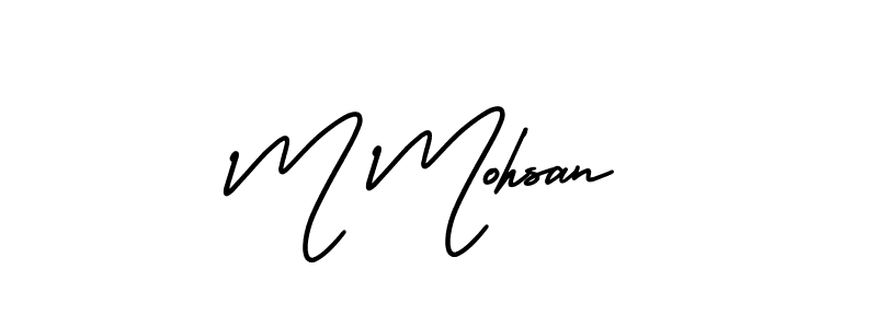 Make a beautiful signature design for name M Mohsan. With this signature (AmerikaSignatureDemo-Regular) style, you can create a handwritten signature for free. M Mohsan signature style 3 images and pictures png