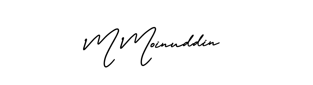 Create a beautiful signature design for name M Moinuddin. With this signature (AmerikaSignatureDemo-Regular) fonts, you can make a handwritten signature for free. M Moinuddin signature style 3 images and pictures png