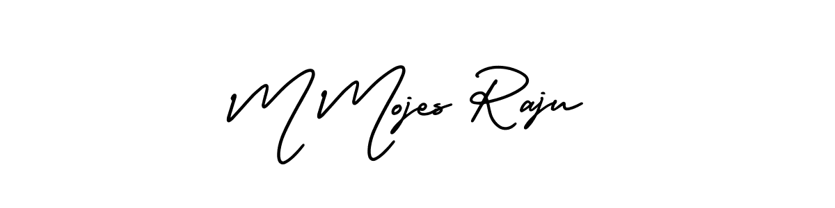 Design your own signature with our free online signature maker. With this signature software, you can create a handwritten (AmerikaSignatureDemo-Regular) signature for name M Mojes Raju. M Mojes Raju signature style 3 images and pictures png