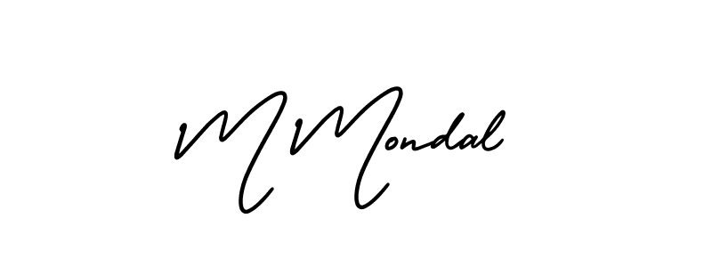 Make a beautiful signature design for name M Mondal. With this signature (AmerikaSignatureDemo-Regular) style, you can create a handwritten signature for free. M Mondal signature style 3 images and pictures png