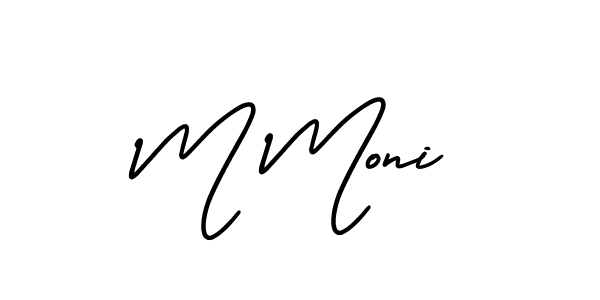 This is the best signature style for the M Moni name. Also you like these signature font (AmerikaSignatureDemo-Regular). Mix name signature. M Moni signature style 3 images and pictures png