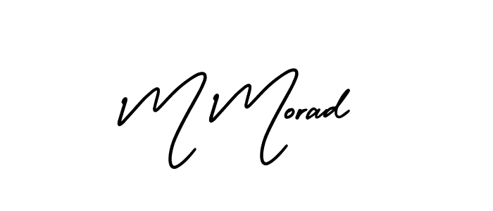 Create a beautiful signature design for name M Morad. With this signature (AmerikaSignatureDemo-Regular) fonts, you can make a handwritten signature for free. M Morad signature style 3 images and pictures png