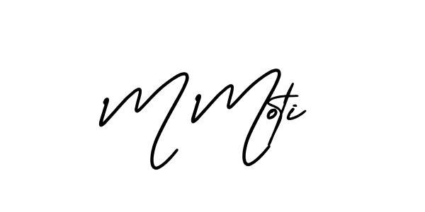 Make a beautiful signature design for name M Moti. With this signature (AmerikaSignatureDemo-Regular) style, you can create a handwritten signature for free. M Moti signature style 3 images and pictures png