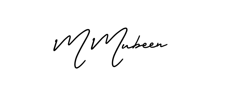 AmerikaSignatureDemo-Regular is a professional signature style that is perfect for those who want to add a touch of class to their signature. It is also a great choice for those who want to make their signature more unique. Get M Mubeen name to fancy signature for free. M Mubeen signature style 3 images and pictures png