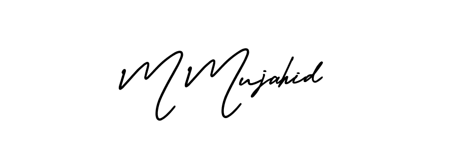 Make a beautiful signature design for name M Mujahid. With this signature (AmerikaSignatureDemo-Regular) style, you can create a handwritten signature for free. M Mujahid signature style 3 images and pictures png