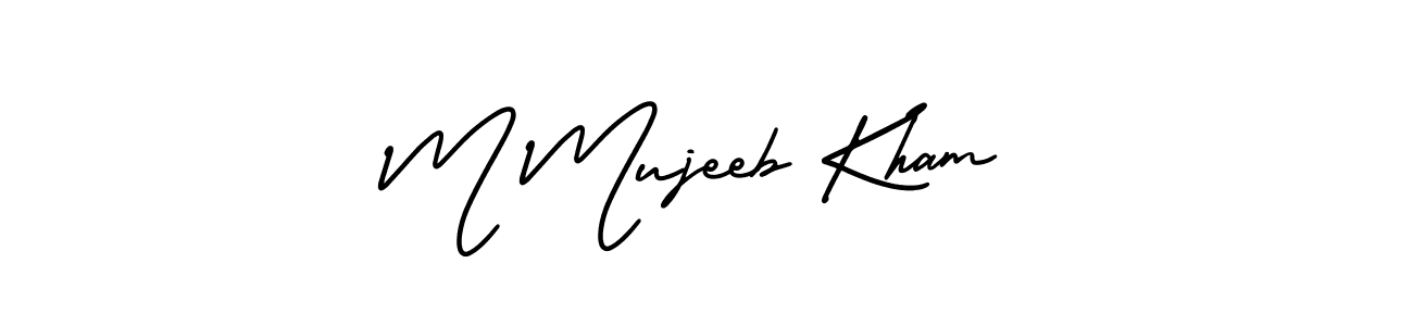 Similarly AmerikaSignatureDemo-Regular is the best handwritten signature design. Signature creator online .You can use it as an online autograph creator for name M Mujeeb Kham. M Mujeeb Kham signature style 3 images and pictures png