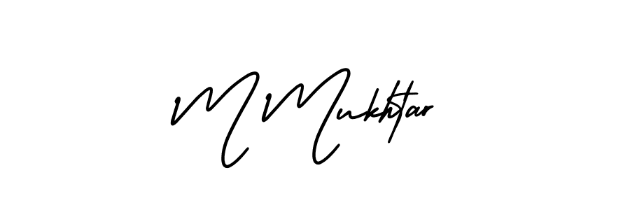 M Mukhtar stylish signature style. Best Handwritten Sign (AmerikaSignatureDemo-Regular) for my name. Handwritten Signature Collection Ideas for my name M Mukhtar. M Mukhtar signature style 3 images and pictures png